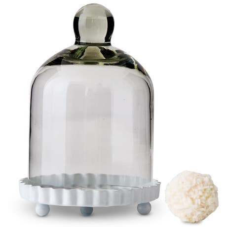 Small Glass Bell Jar With White Base Wedding and Party Favor (4)