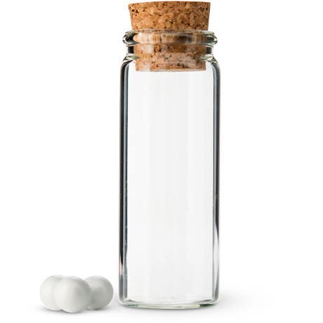 Small Glass Bottle With Cork Stopper Wedding and Party Favor - Set of 6