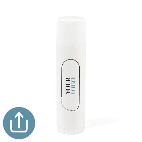 Lip Balm with Custom Printed Promotional Labels for Corporate Gift - Your Business Logo - Pack of 12