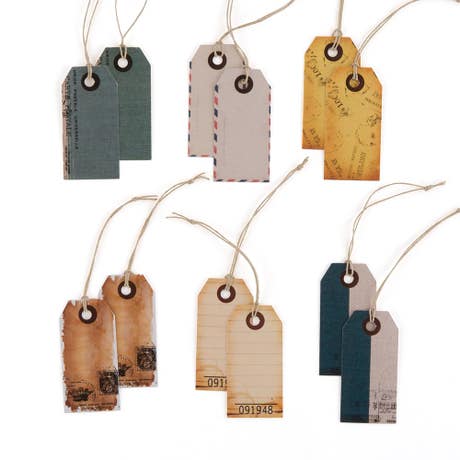 "Well Traveled" Vintage Paper Shipping Tags With Twine Ties