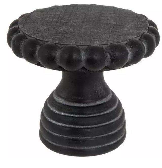 4" Black Wood Candle Holder