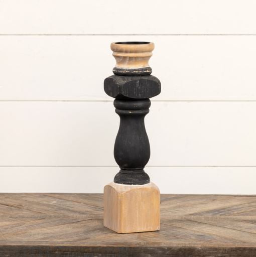 16.5" Black Pillar Candle Holder