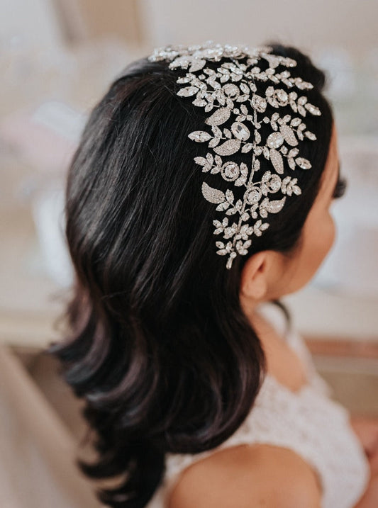 Arabella Wedding Headband, Swarovski Bridal Headpiece