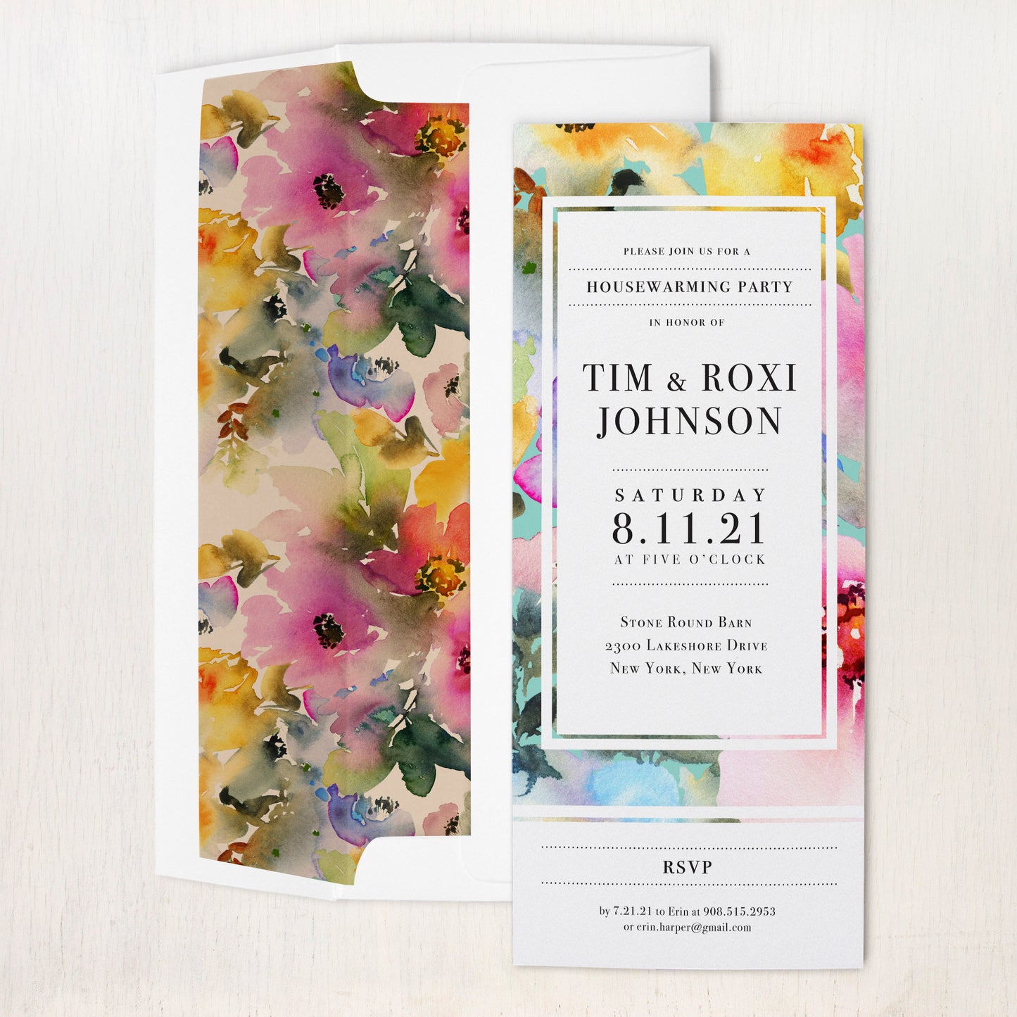 Abstract Watercolor #1 Housewarming Party Invitations