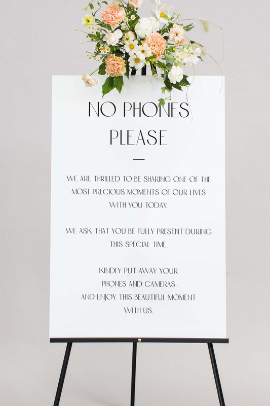Acrylic No Cell Phone Wedding Sign | The Naomi