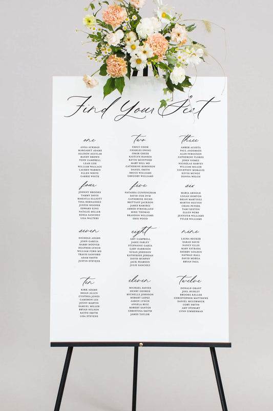 Acrylic Seating Board Wedding | The Amelia