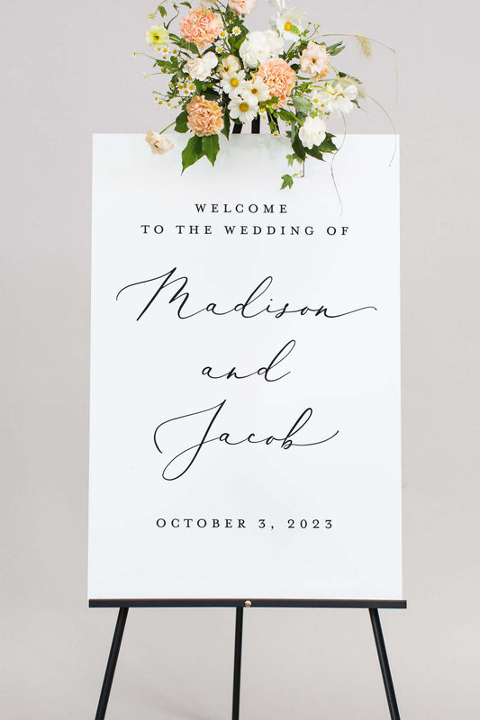 Acrylic Welcome To Our Wedding Signs | The Madison