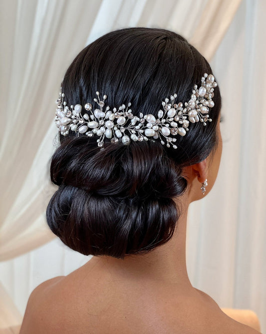 Cluster Pearl And Crystal Bridal Vine Style No. 242704