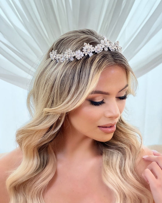 Floral Crystal Tiara Style No. 80057