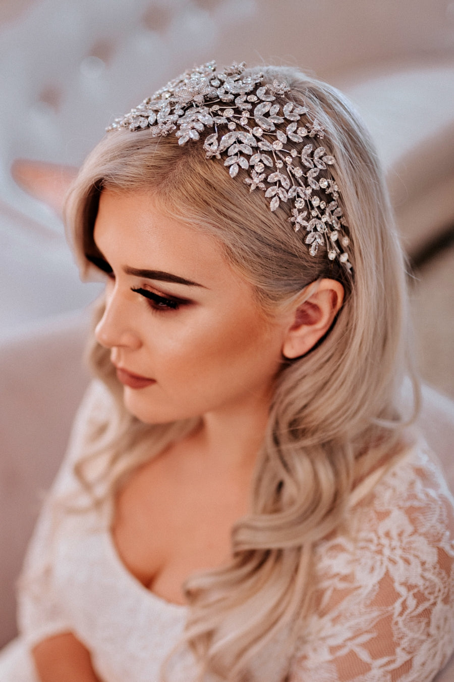 Amorette Bridal Headband, Swarovski Headpiece
