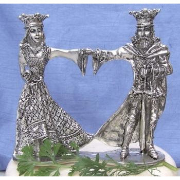 Arthur & Guinevere Pewter Cake Topper