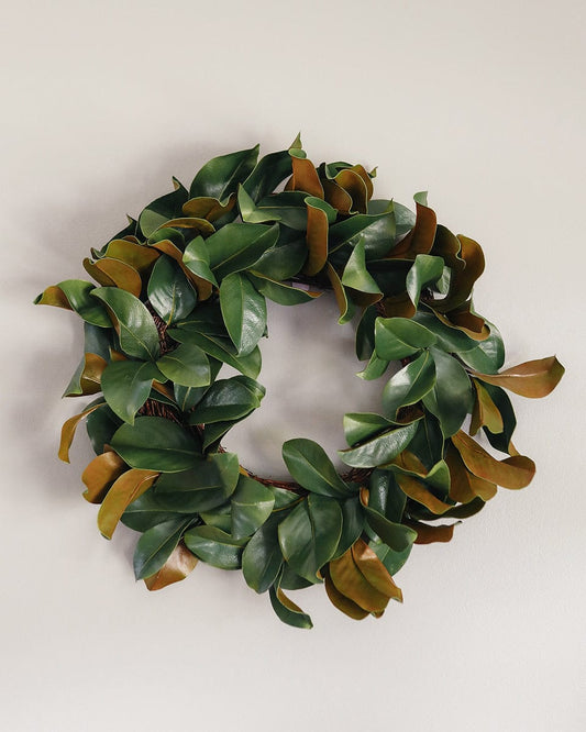 Artificial Magnolia Wreath 24"