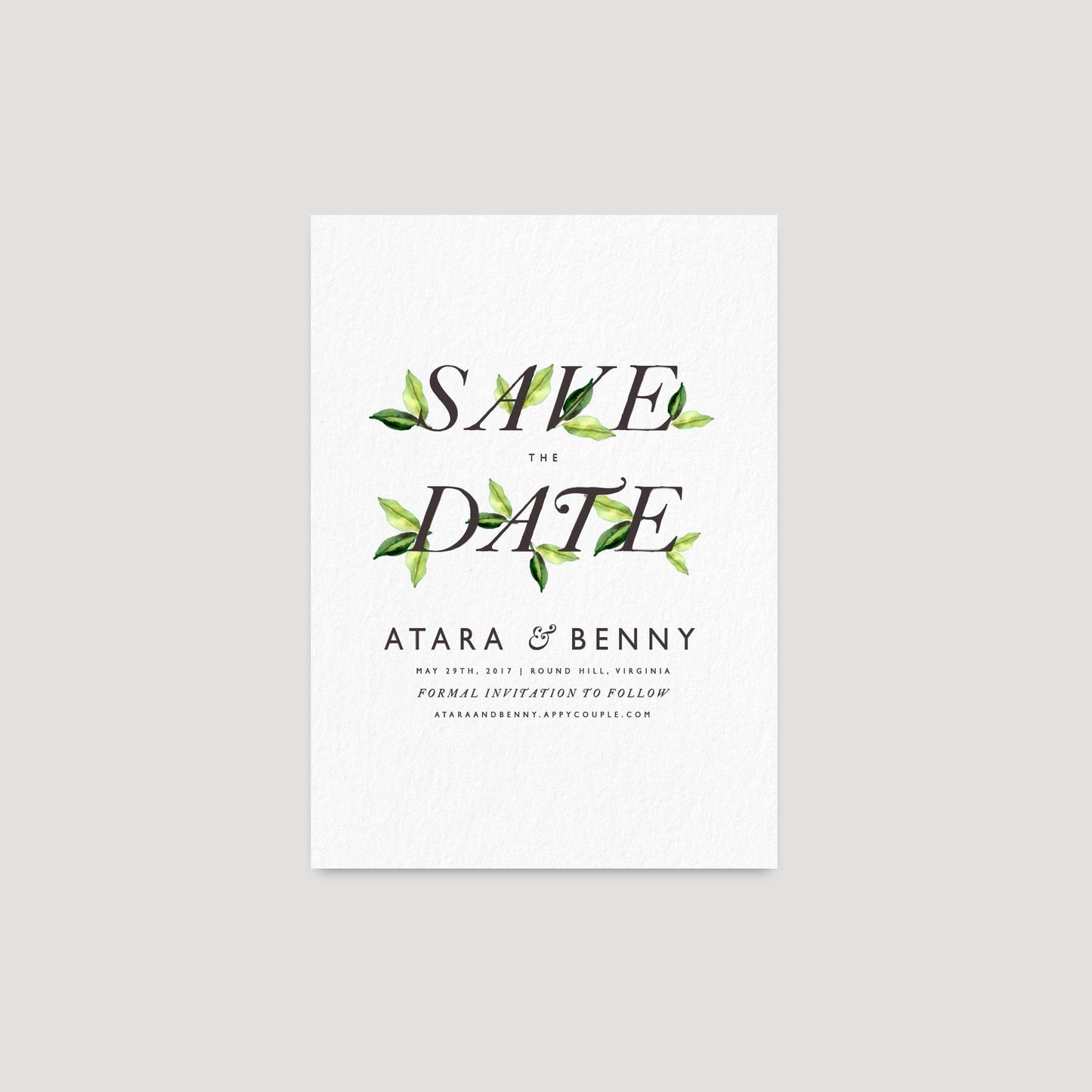 Greenery Leaf Save The Date | Atara