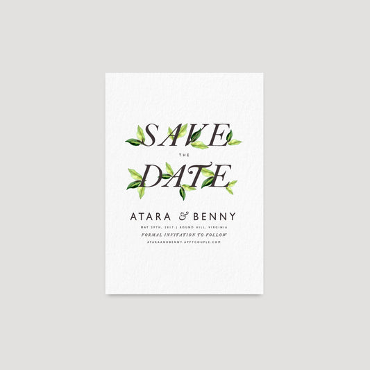 Greenery Leaf Save The Date | Atara