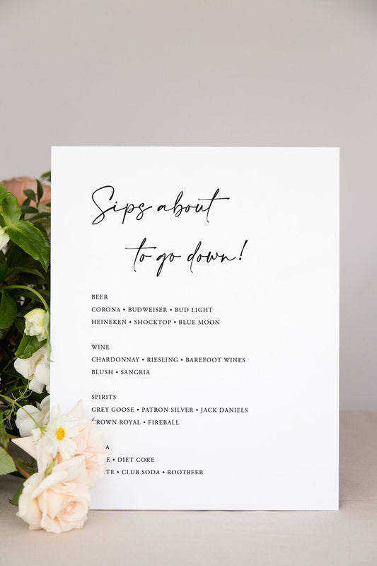The Autumn | Acrylic Bar Sign Wedding