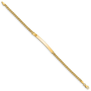 14k Yellow Gold Two Strand Rope I.D. Bracelet - 8 Inch