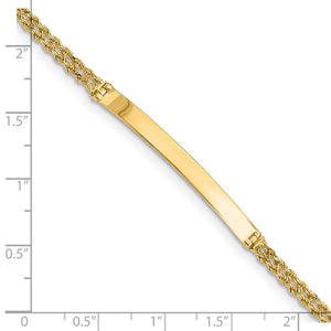 14k Yellow Gold Two Strand Rope I.D. Bracelet - 8 Inch