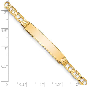 14k Yellow Gold Anchor Link I.D. Bracelet - 7 Inch