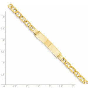 14k Yellow Gold Anchor Link I.D. Bracelet - 8 Inch