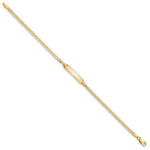 14k Yellow Gold Curb Link I.D. Bracelet - 7 Inch
