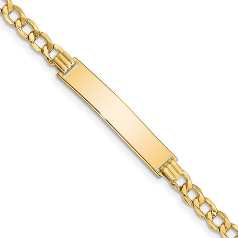 14k Yellow Gold 4.7Hollow Curb Link I.D. Bracelet - 7 Inch