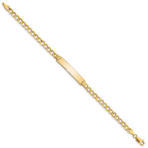 14k Yellow Gold 4.7Hollow Curb Link I.D. Bracelet - 7 Inch