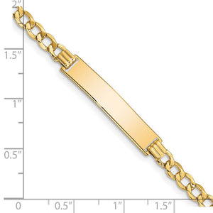 14k Yellow Gold 4.7Hollow Curb Link I.D. Bracelet - 7 Inch