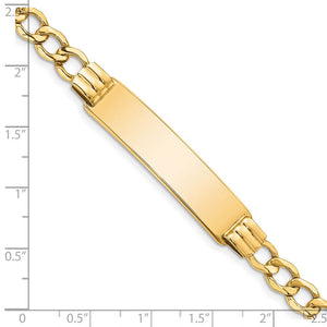 14k Yellow Gold 5.9mm Hollow Curb Link I.D. Bracelet - 8 Inch