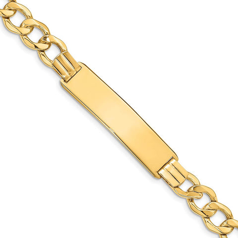 14k Yellow Gold Curb Link I.D. Bracelet - 8 Inch