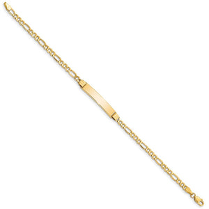 14k Yellow Gold Polished I.D. Bracelet - 7 Inch