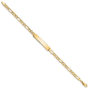 14k Yellow Gold I.D. Bracelet with Lobster Clasp, 7 Inch
