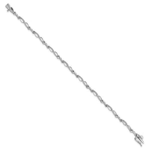 Diamond Twisted Loop Bracelet in Sterling Silver -7 Inch