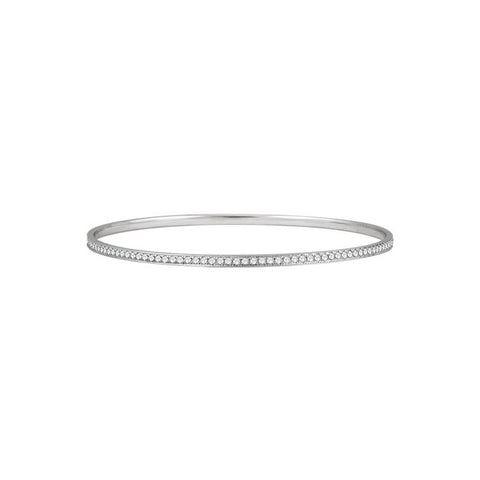 14k White Gold & 1.5 Ctw Diamond 2.Bangle Bracelet