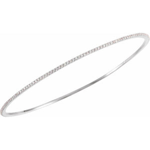 1.14k Yellow, White or Rose Gold 1 Ctw Diamond Bangle Bracelet