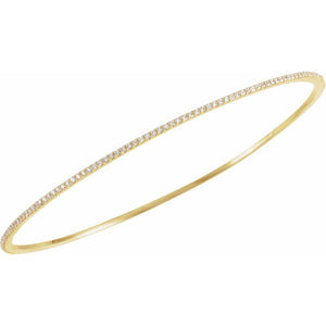 1.14k Yellow, White or Rose Gold 1 Ctw Diamond Bangle Bracelet