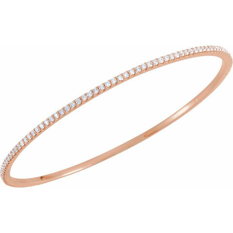 2.214k Yellow, White or Rose Gold 2 Ctw Diamond Bangle Bracelet
