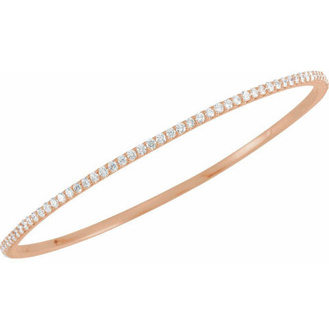 2.214k Yellow, White or Rose Gold 3 Ctw Diamond Bangle Bracelet
