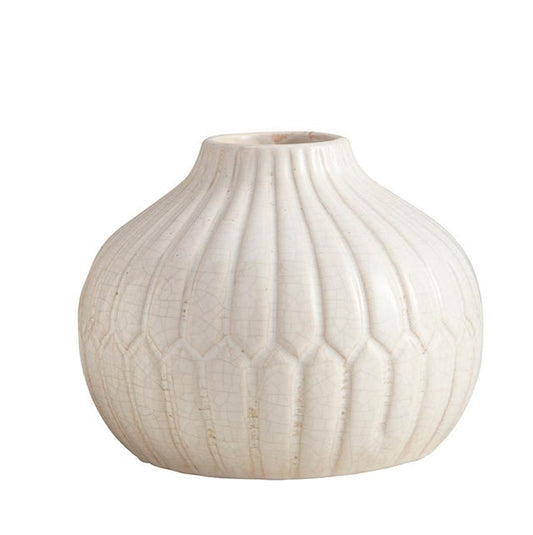 Vintage White Round Vase