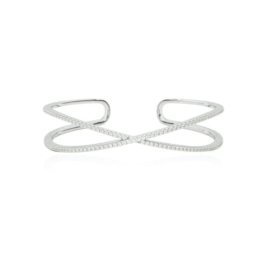 Dainty Lab Made Diamond Bangle Bracelet ( 1 ct. tw.)-10K White Gold