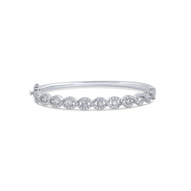 Infinity Themed Lab Grown Diamond Bangle Bracelet ( 3 ct. tw.)-10K White Gold