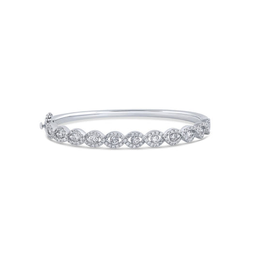 Infinity Themed Lab Grown Diamond Bangle Bracelet ( 3 ct. tw.)-10K White Gold