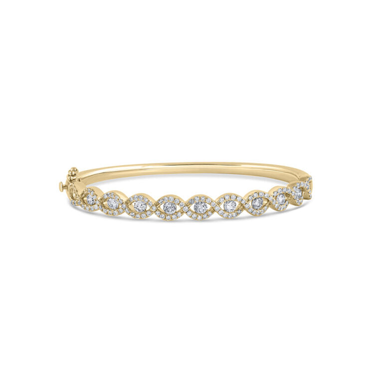 Infinity Themed Lab Grown Diamond Bangle Bracelet ( 3 ct. tw.)-10K Yellow Gold