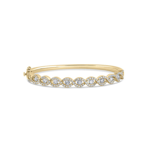Infinity Themed Lab Grown Diamond Bangle Bracelet ( 3 ct. tw.)-10K Yellow Gold