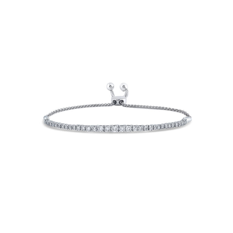 Lab Grown Graduating Diamond Bolo Bracelet (1 ct. tw.)-10K White Gold