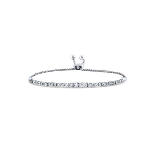 Lab Grown Graduating Diamond Bolo Bracelet (1 ct. tw.)-10K White Gold