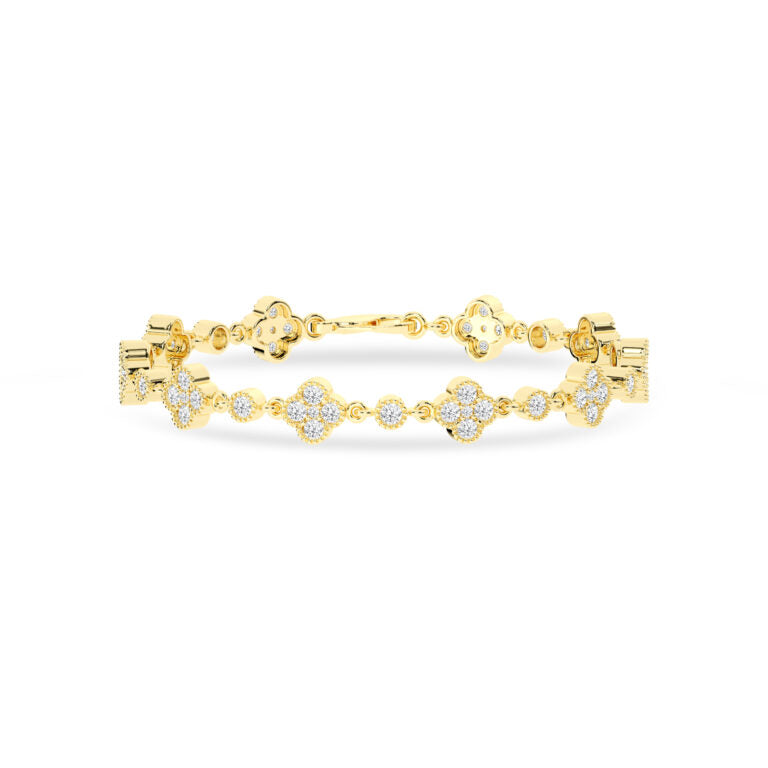 Four Leaf Clover Inspired Lab Grown Diamond Bracelet