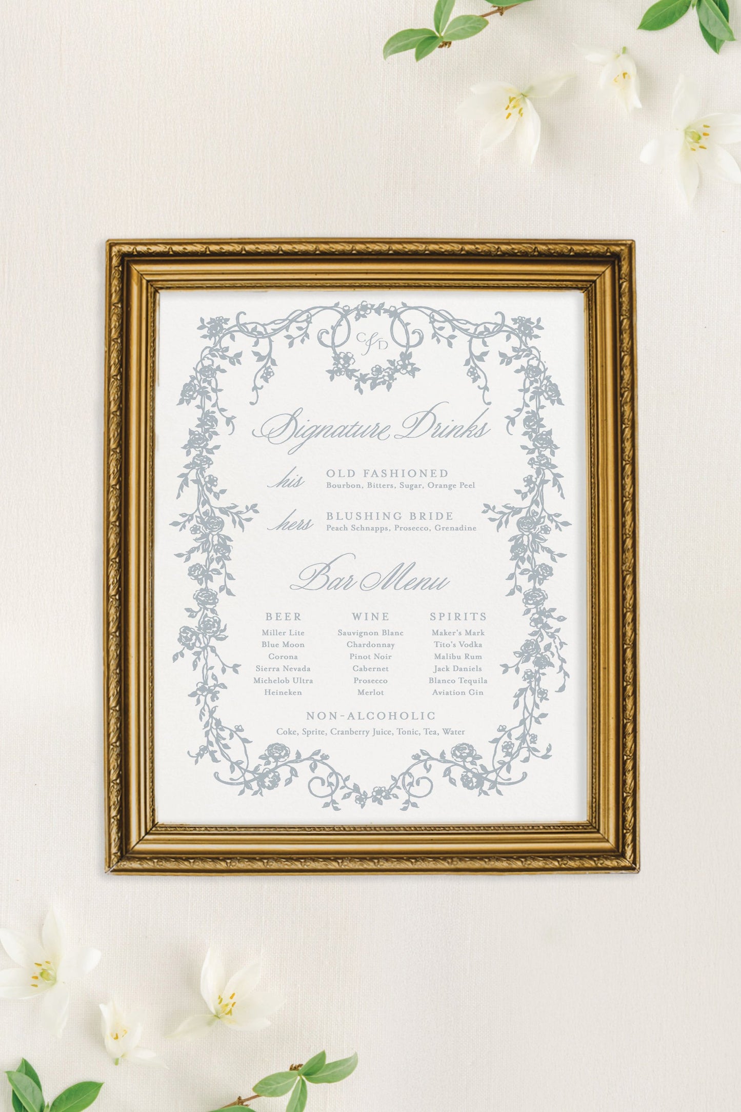 Anderson | Wedding Bar Menu