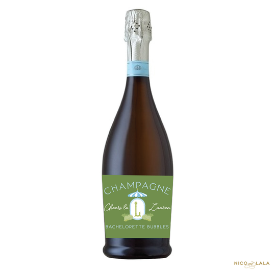 Beach Bachelorette Champagne Labels