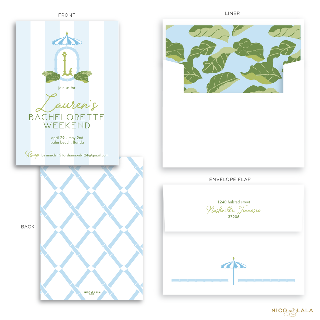 Beach Bachelorette Invitations