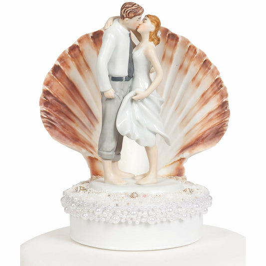 Beach Get Away Shell Wedding Cake Topper